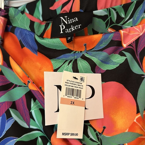 NWT NINA PARKER TROPICAL FRUIT SKIRT & CROP TOP SET 2X - Picture 9 of 10